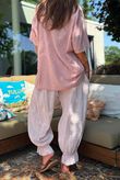 Izi Cheesecloth Button Tee Ballet Blush